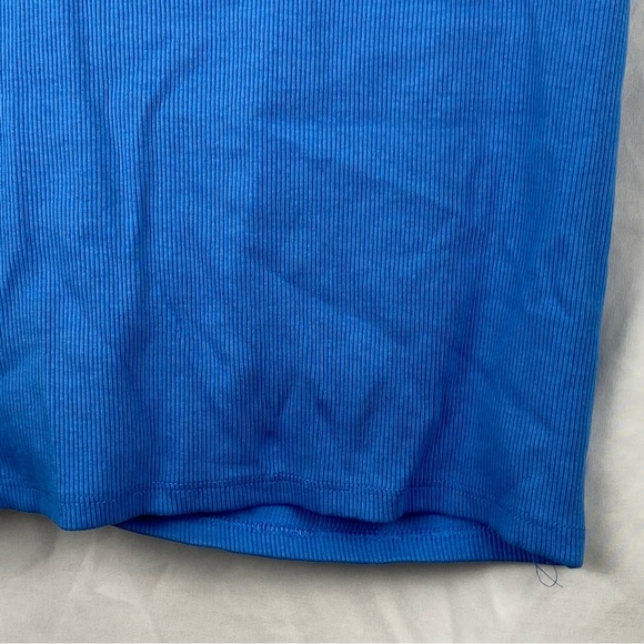 Zara Women’s High Waisted Ruched Rib Mini Blue Stretchy Skirt Size Small - Picture 8 of 16